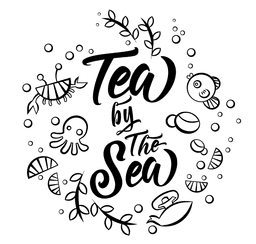 Tea by the Sea illustrated logo