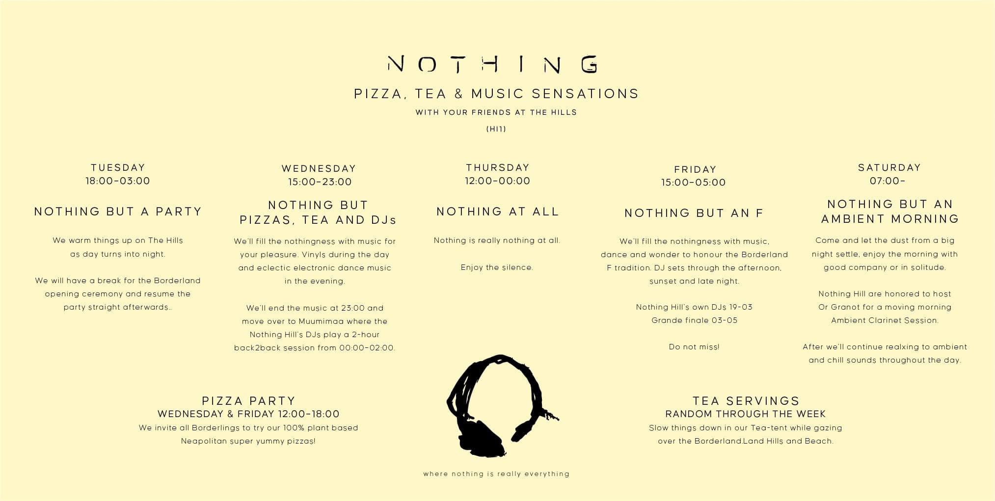 The Nothing Hill program — featuring the super-cool Nothing Hill logo