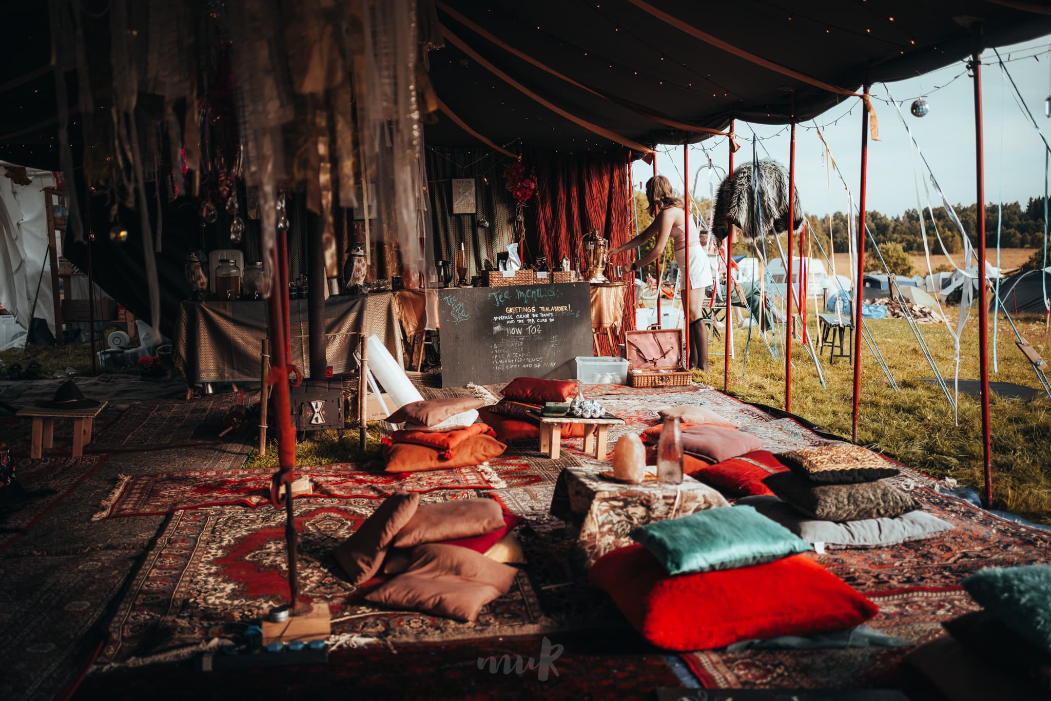 Inside the Tea by the Sea tent